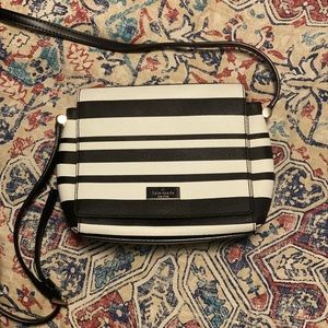 Kate Spade Black & White Striped Crossbody Bag